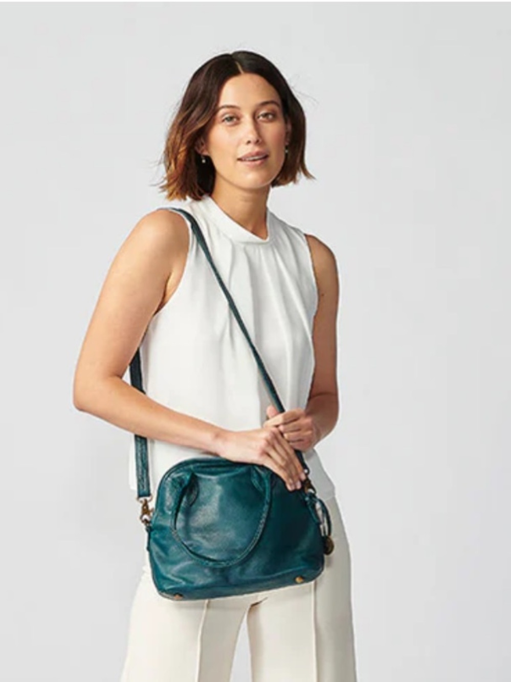 Wanderers The Banff Teal Leather Women's Hand Bag - Picture 3 of 16